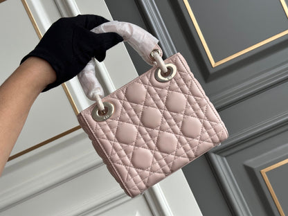 Dior Lady Dior Three-Grid Lambskin Shoulder Bag