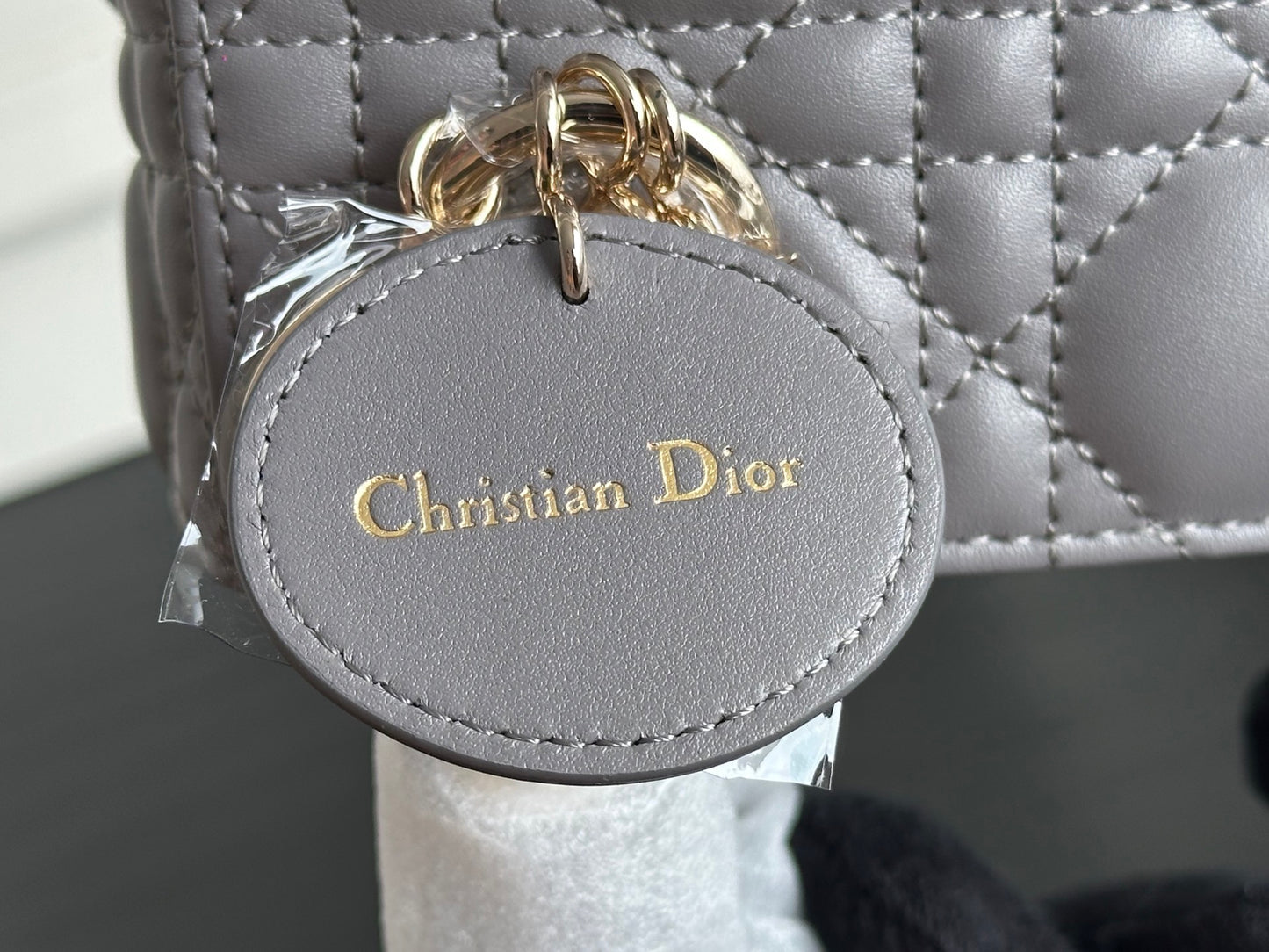 Dior Lady Dior Three-Grid Lambskin Shoulder Bag