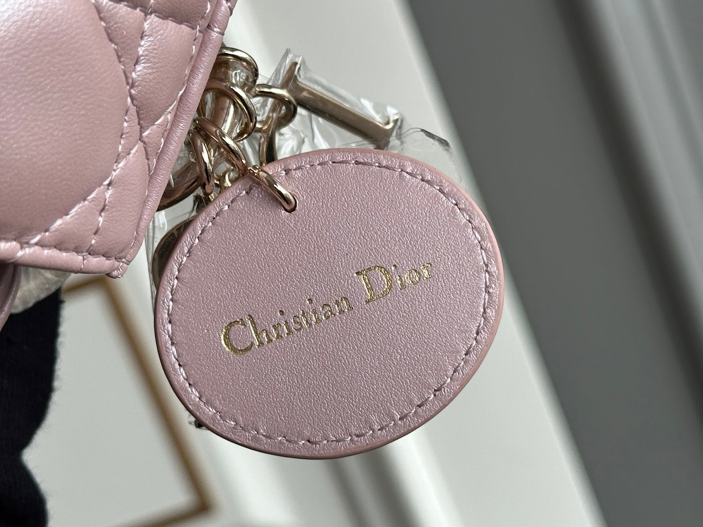 Dior Lady Dior Three-Grid Lambskin Shoulder Bag