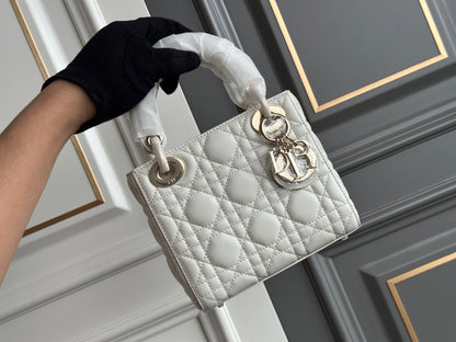 Dior Lady Dior Three-Grid Lambskin Shoulder Bag