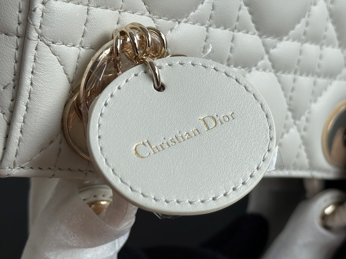 Dior Lady Dior Three-Grid Lambskin Shoulder Bag