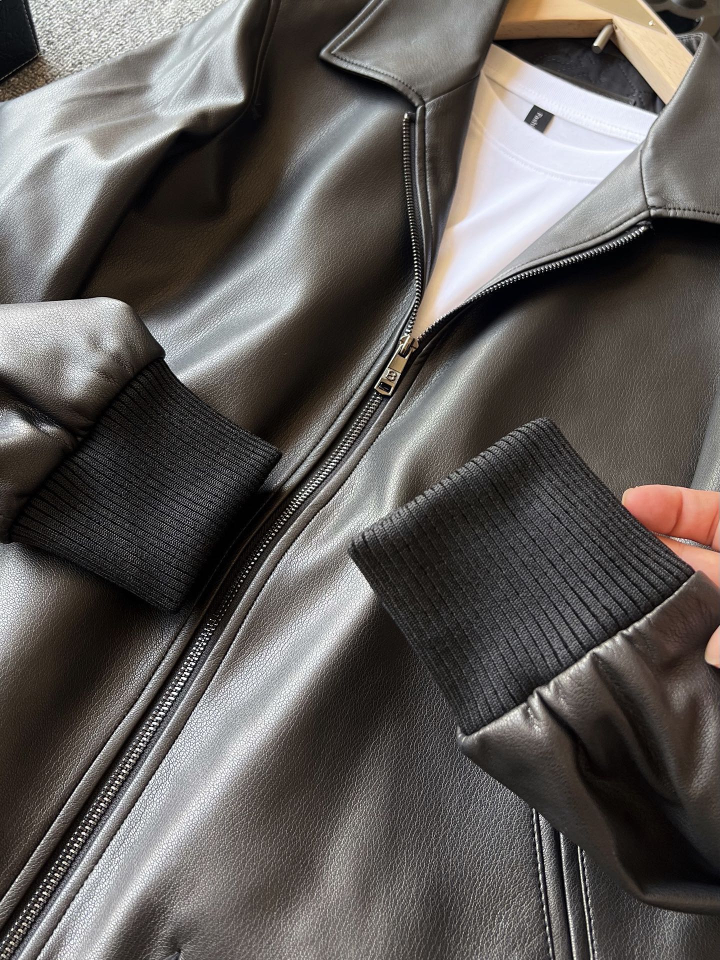 Zegna Padded Sheepskin Collared Leather Jacket