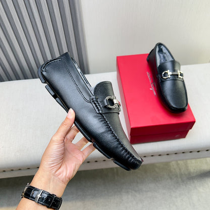 Ferragamo Imported Cowhide Fur-Lined Loafers