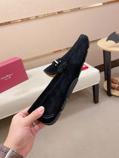 Ferragamo Men's Suede Driving Shoes