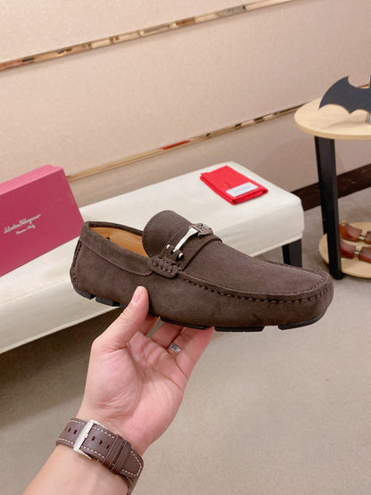 Ferragamo Men's Suede Driving Shoes
