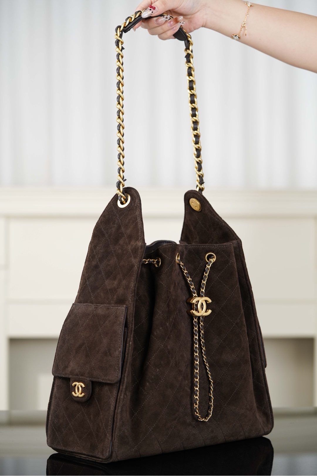 Chanel 25K Suede Hobo Bucket Bag – 25K Collection