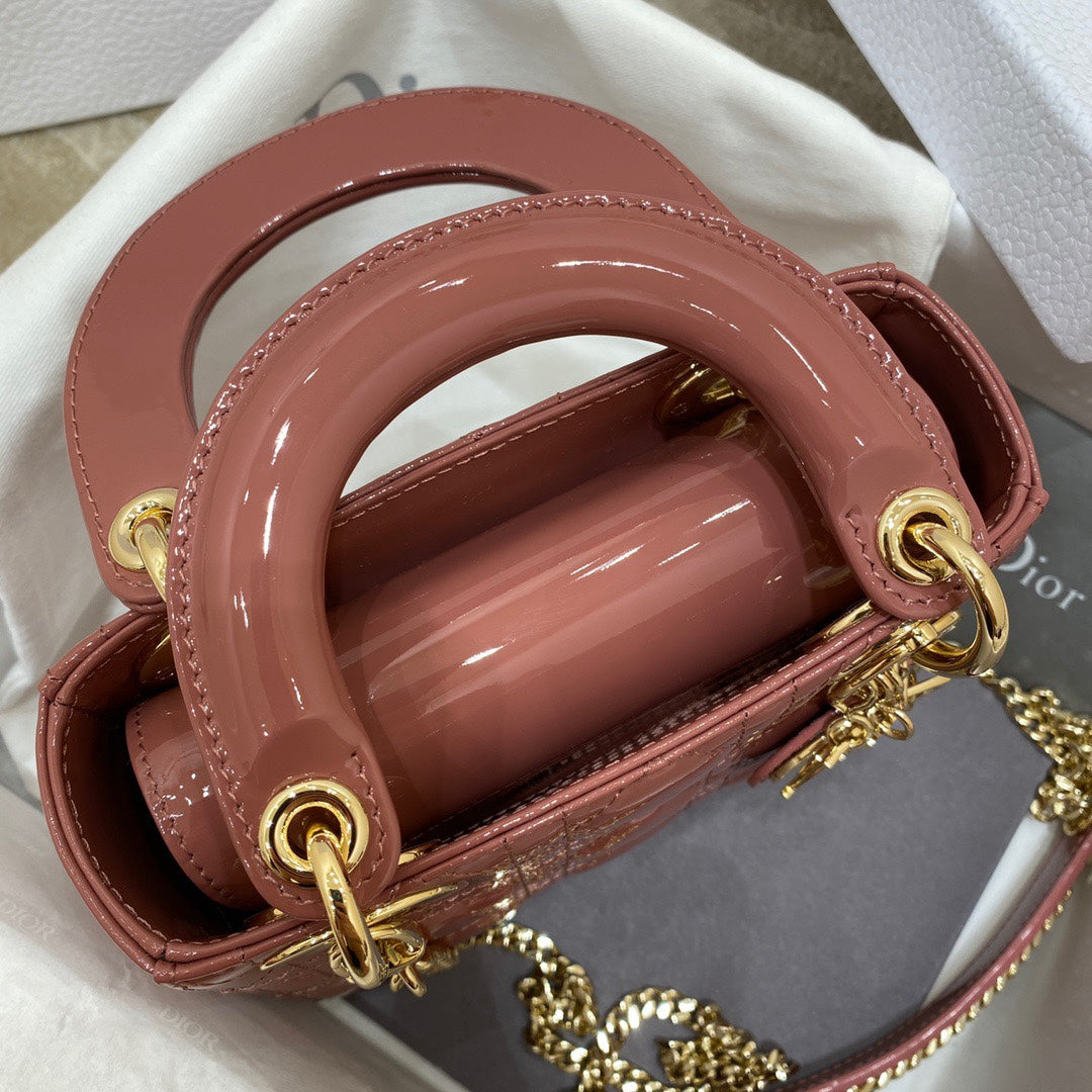 Dior Lady Dior Mini Patent Crossbody Bag