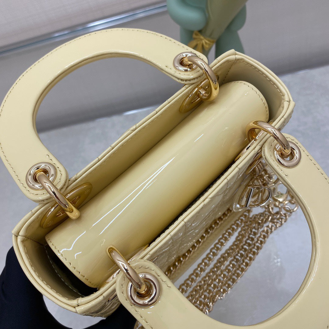 Dior Lady Dior Mini Patent Crossbody Bag