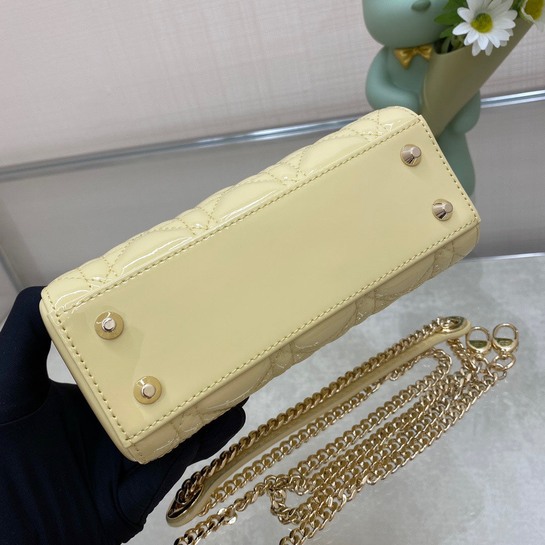 Dior Lady Dior Mini Patent Crossbody Bag