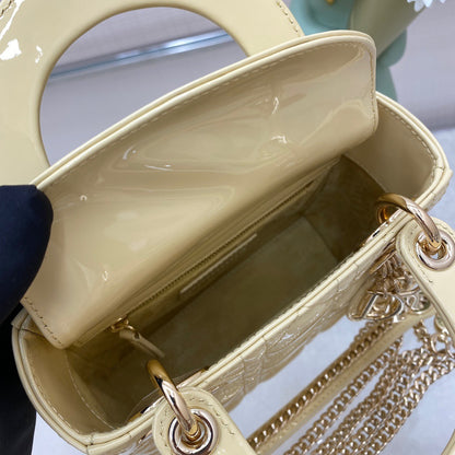 Dior Lady Dior Mini Patent Crossbody Bag