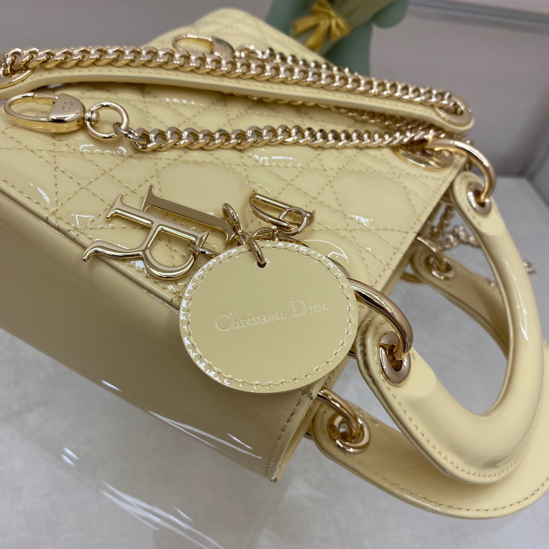 Dior Lady Dior Mini Patent Crossbody Bag