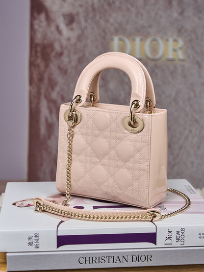 Dior Lady Dior Mini Patent Crossbody Bag