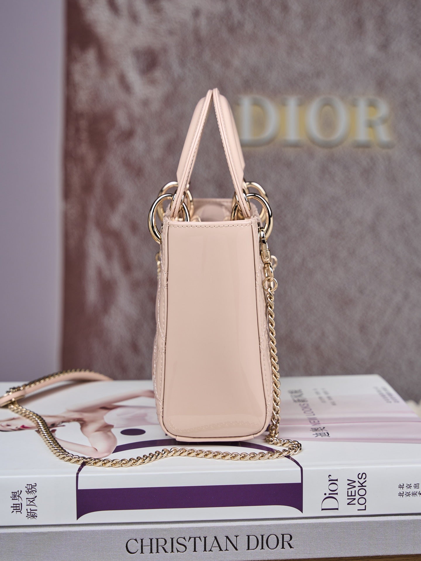 Dior Lady Dior Mini Patent Crossbody Bag