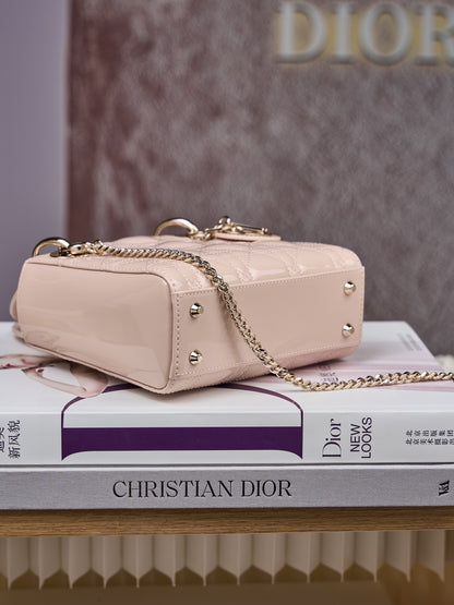 Dior Lady Dior Mini Patent Crossbody Bag