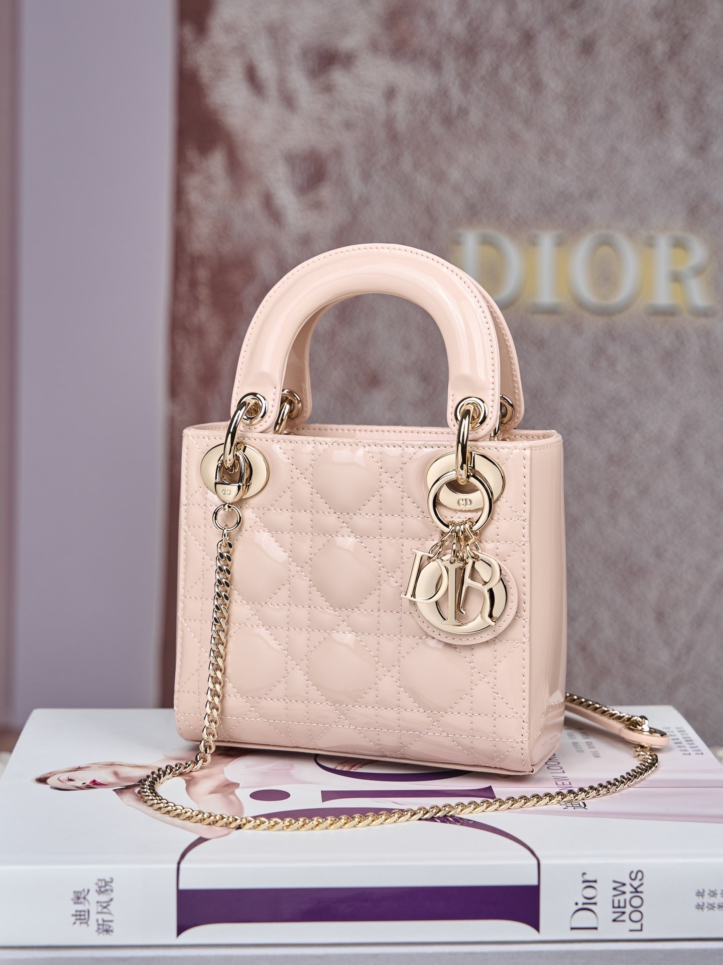 Dior Lady Dior Mini Patent Crossbody Bag