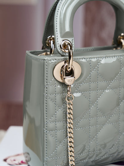 Dior Lady Dior Mini Patent Crossbody Bag