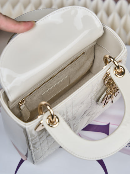 Dior Lady Dior Mini Patent Crossbody Bag