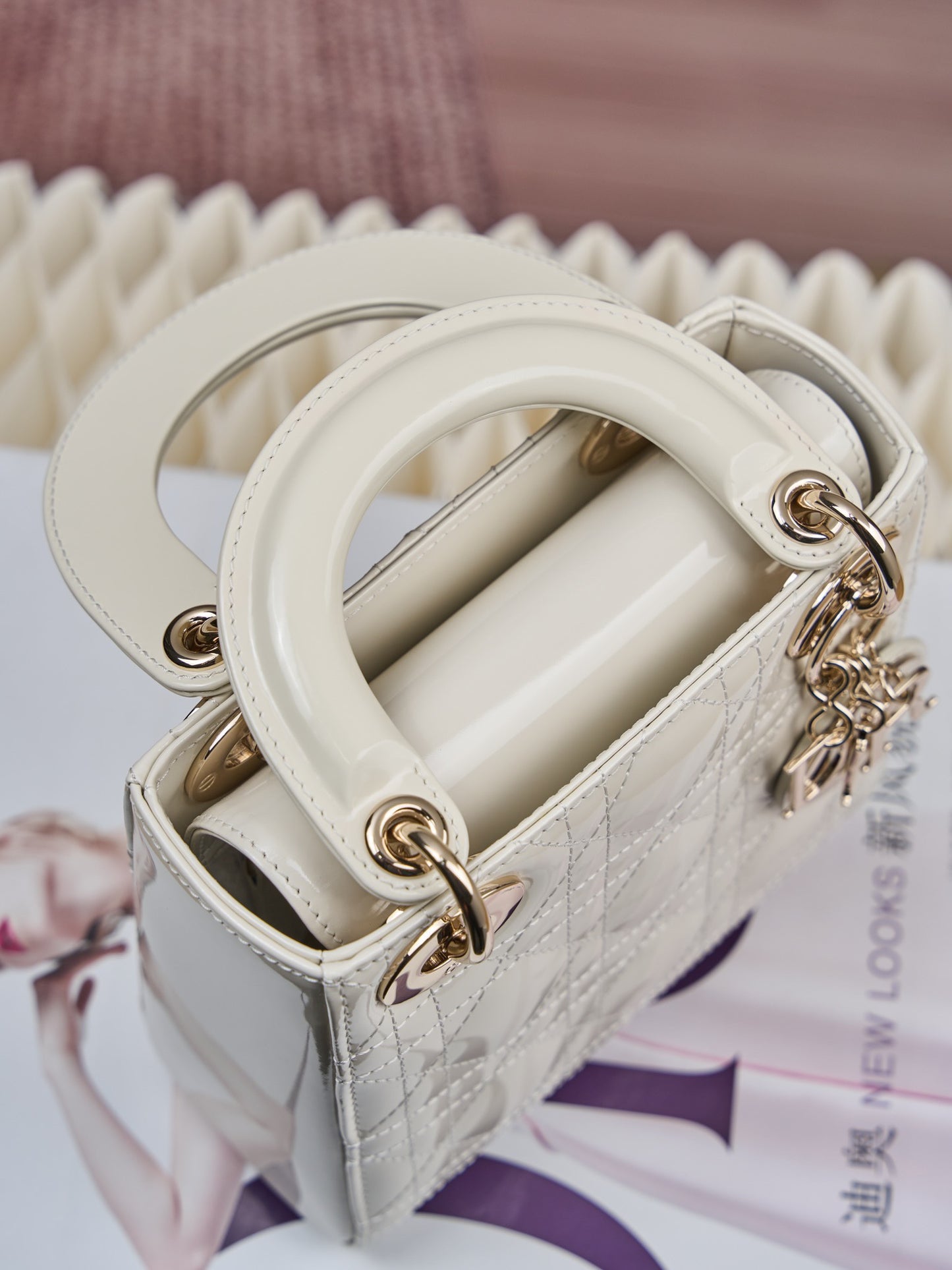 Dior Lady Dior Mini Patent Crossbody Bag