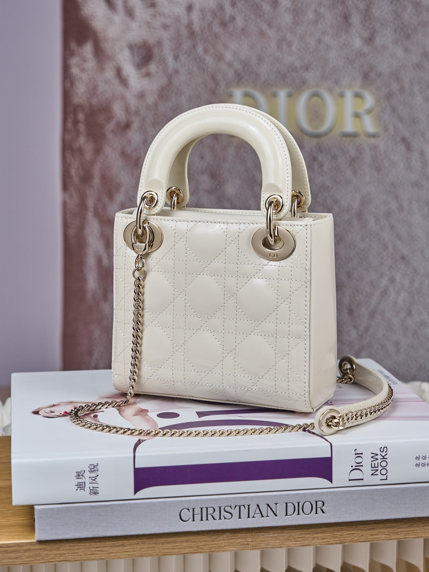 Dior Lady Dior Mini Patent Crossbody Bag