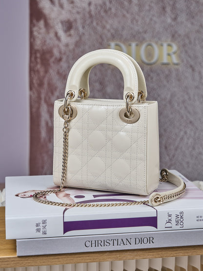 Dior Lady Dior Mini Patent Crossbody Bag