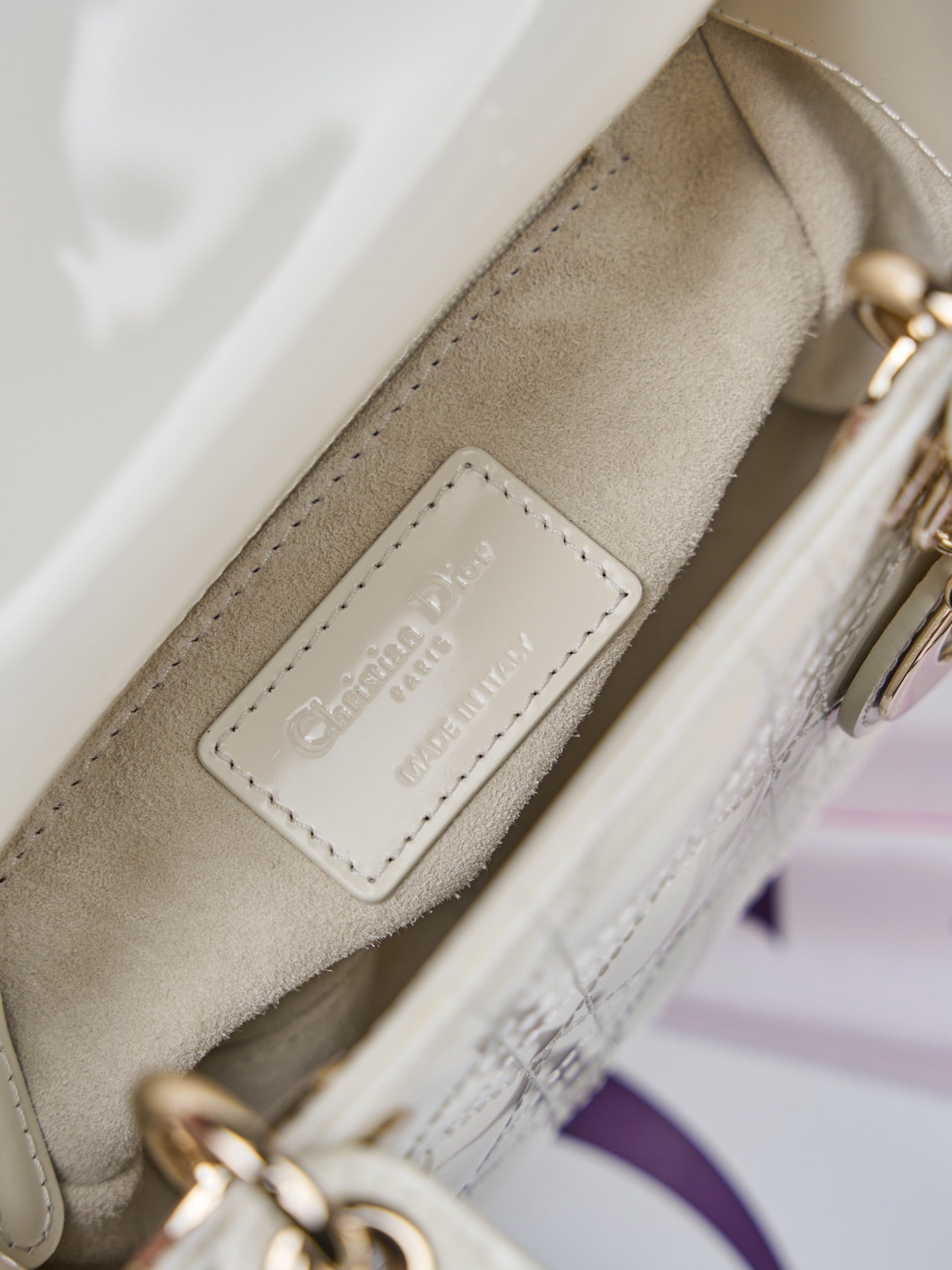 Dior Lady Dior Mini Patent Crossbody Bag