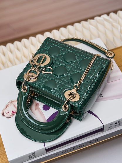 Dior Lady Dior Mini Patent Crossbody Bag