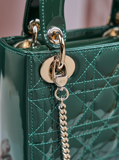 Dior Lady Dior Mini Patent Crossbody Bag