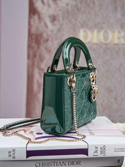 Dior Lady Dior Mini Patent Crossbody Bag