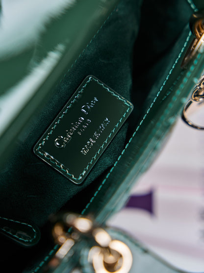 Dior Lady Dior Mini Patent Crossbody Bag