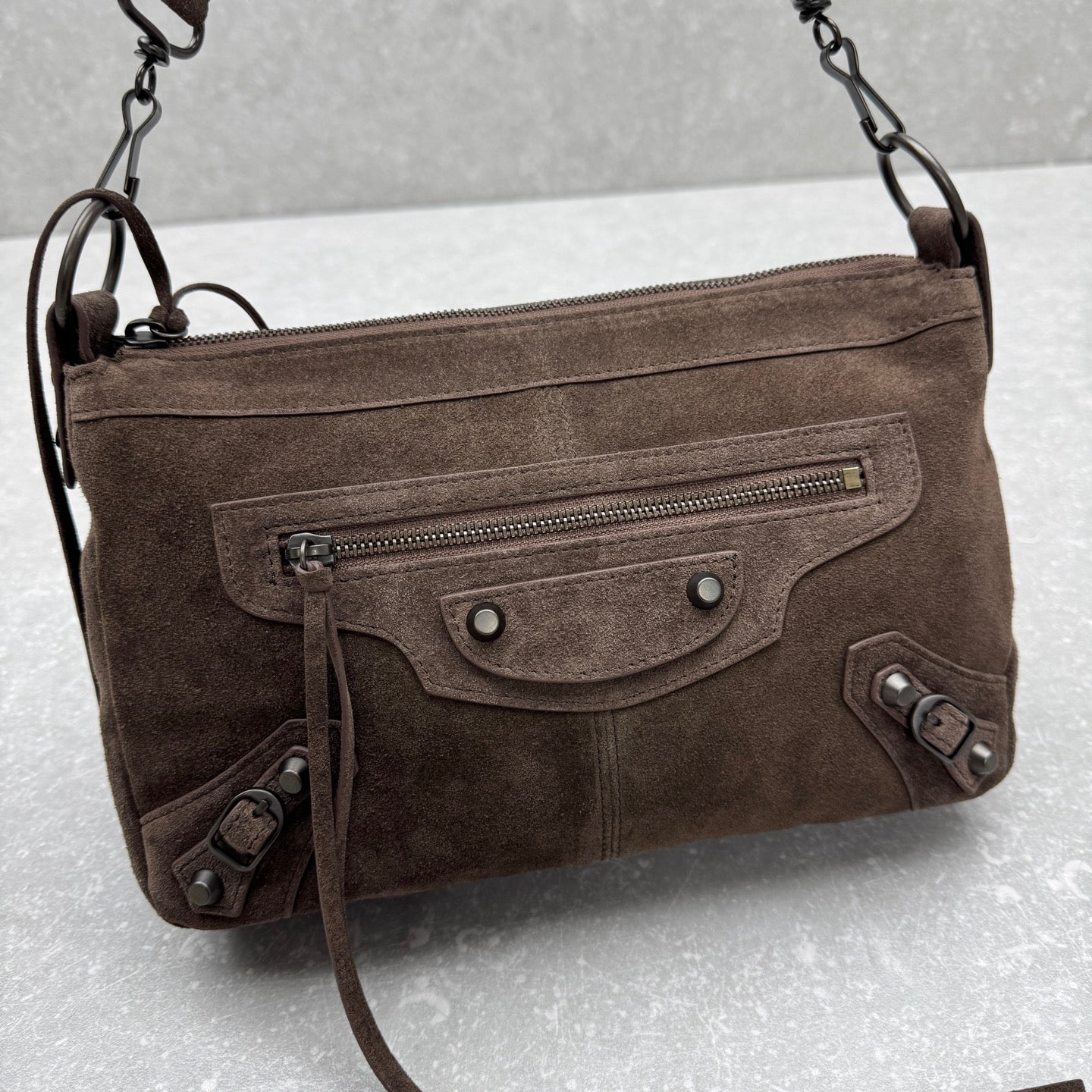 Balenciaga Le City Moto Suede Hobo Bag – 25FW
