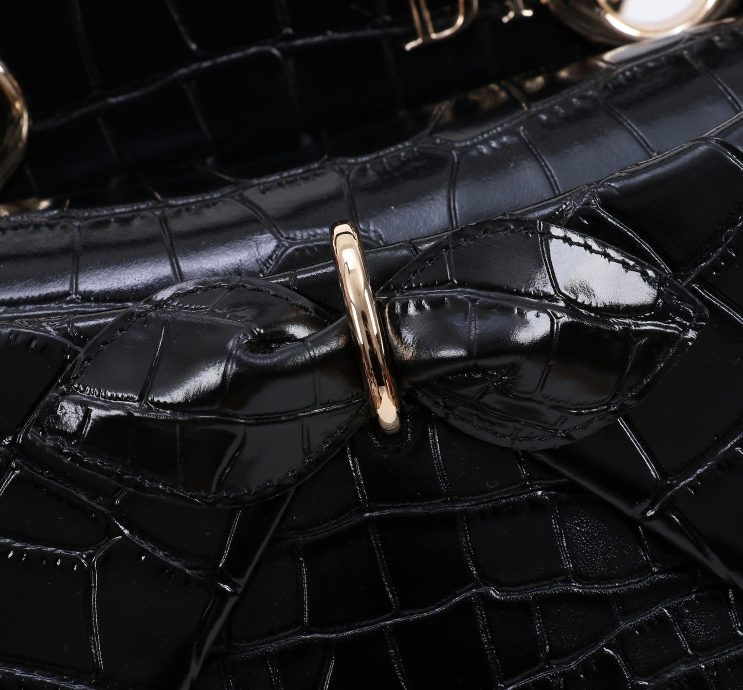 Dior Crocodile Embossed Bow Top Handle Bag – 2026SS