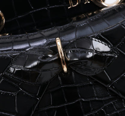 Dior Crocodile Embossed Bow Top Handle Bag – 2026SS