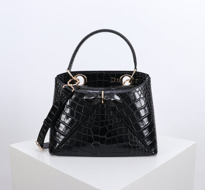 Dior Crocodile Embossed Bow Top Handle Bag – 2026SS