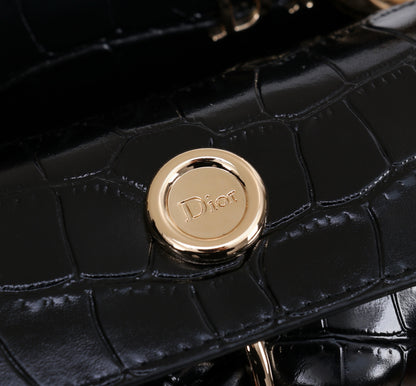 Dior Crocodile Embossed Bow Top Handle Bag – 2026SS