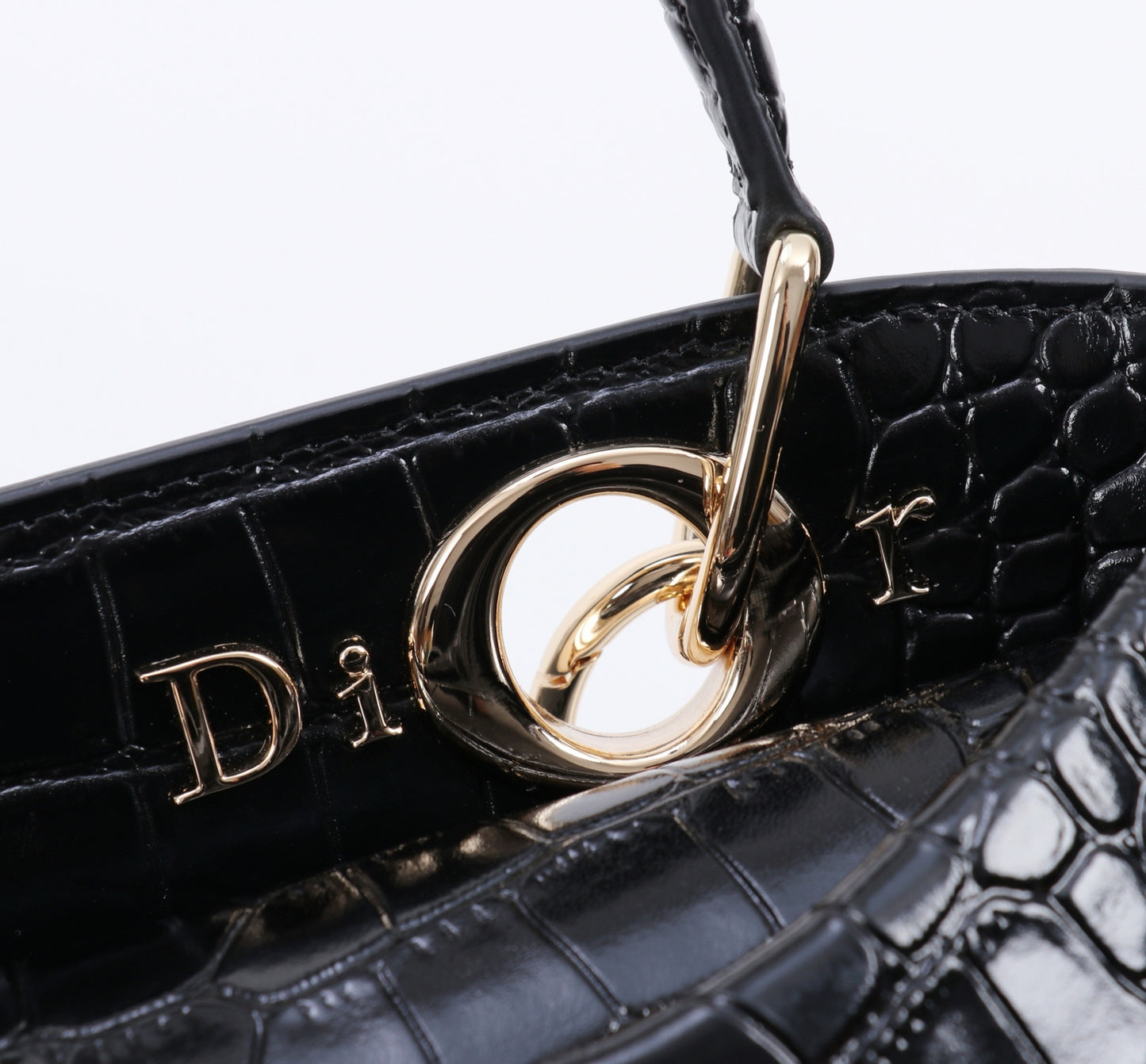 Dior Crocodile Embossed Bow Top Handle Bag – 2026SS