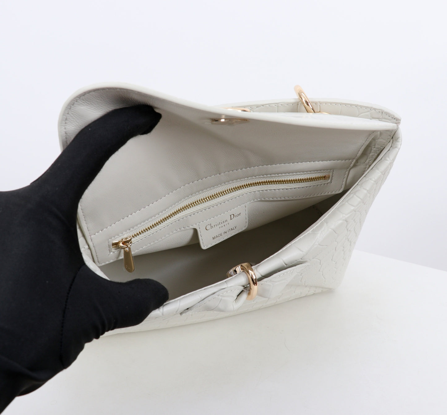 Dior Crocodile Embossed Bow Satchel Bag – 2026SS