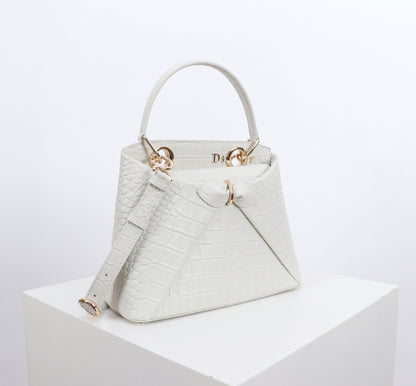 Dior Crocodile Embossed Bow Satchel Bag – 2026SS
