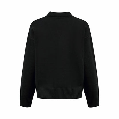 Ami Paris Heart Jacquard Merino Cardigan