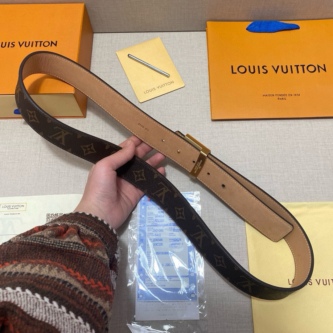 Louis Vuitton Reversible Monogram Leather Belt