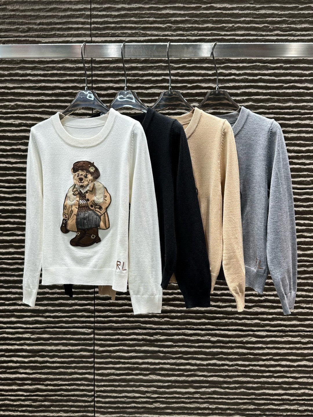 Ralph Lauren RL Bear Heavy Embroidery Knit Sweater