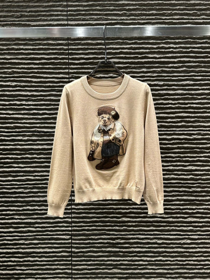 Ralph Lauren RL Bear Heavy Embroidery Knit Sweater