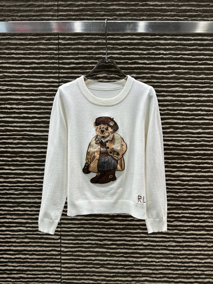 Ralph Lauren RL Bear Heavy Embroidery Knit Sweater
