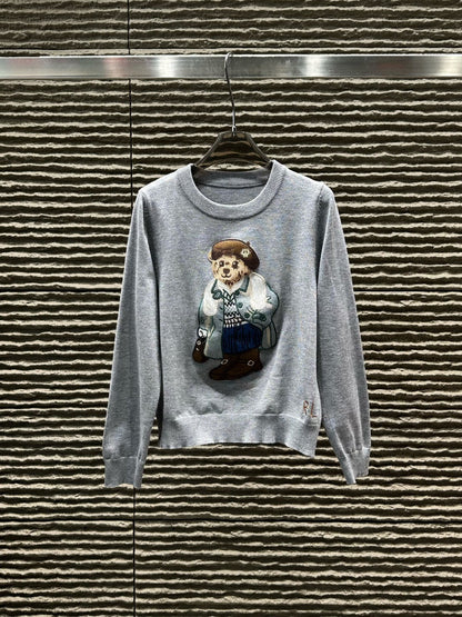 Ralph Lauren RL Bear Heavy Embroidery Knit Sweater
