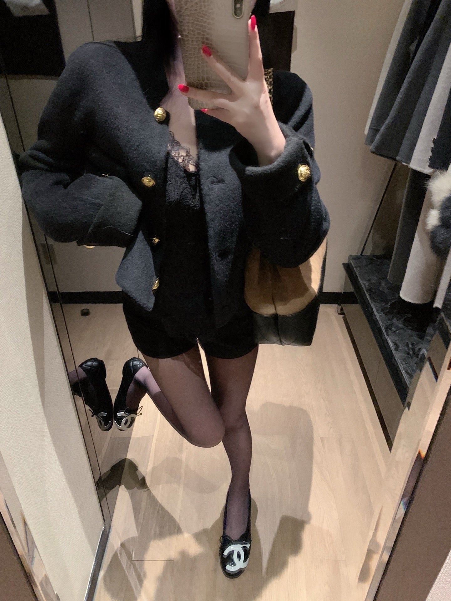Chanel Custom Metal Button Double-Faced Cashmere Jacket