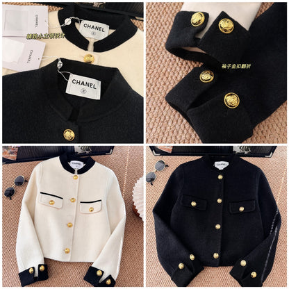 Chanel Custom Metal Button Double-Faced Cashmere Jacket