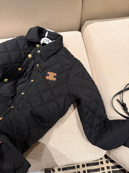 Celine Triomphe Custom Metal Button Puffer Jacket