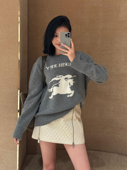 Burberry Equestrian Knight Jacquard Crewneck Sweater