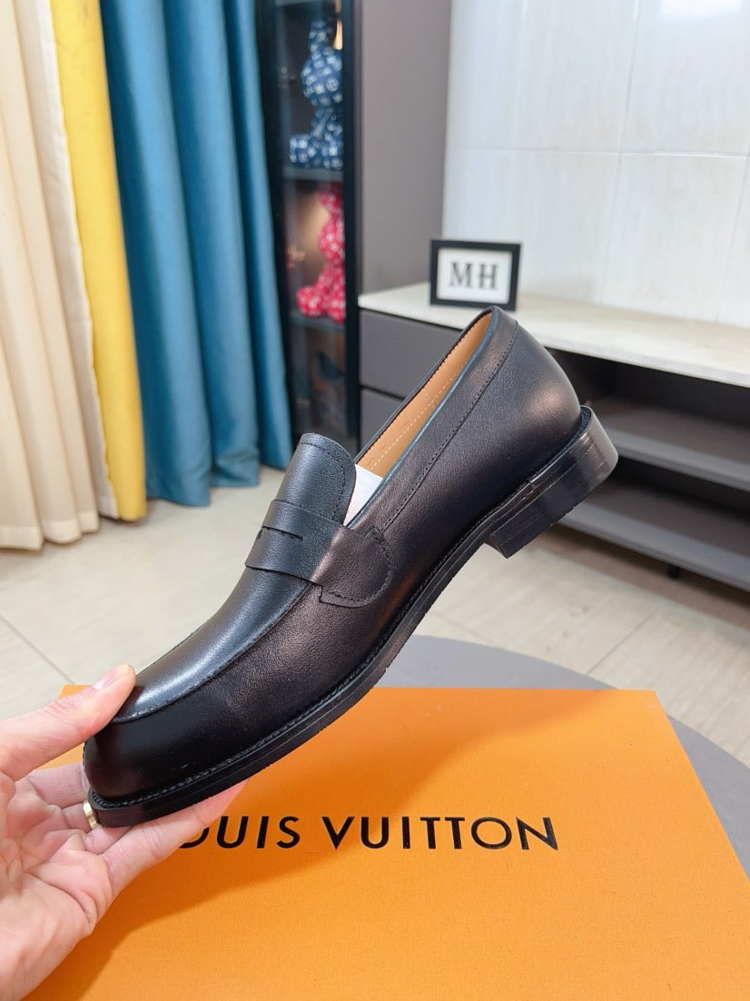 Louis Vuitton Embossed Leather Loafers