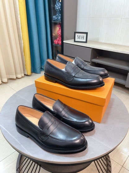 Louis Vuitton Embossed Leather Loafers