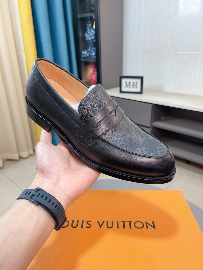 Louis Vuitton Embossed Leather Loafers